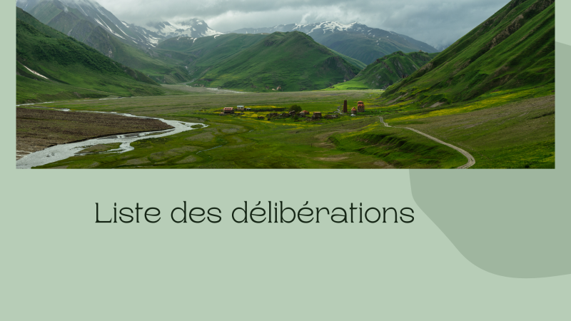 Liste des délibérations