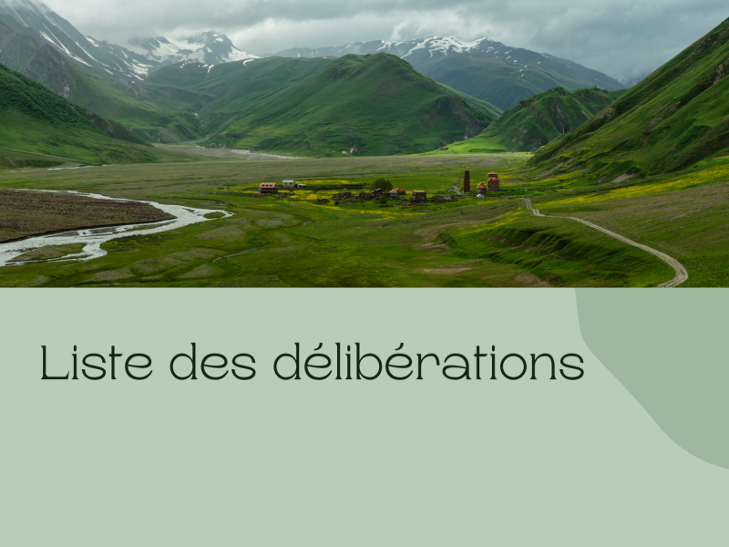 Liste des délibérations